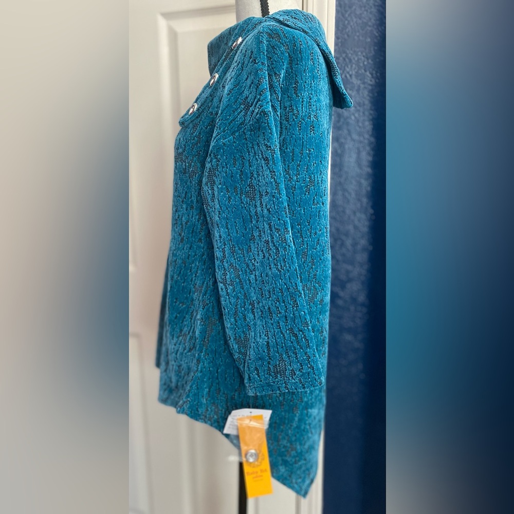Ruby Rd. Textured Blue Sweater - Picture 3 of 8